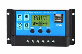 Regulator Ładowania do Paneli Solarnych – PWM z Wyświetlaczem LCD, 30A, USB AG676C