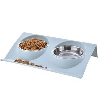 DA119 PODWÓJNA MISKA DLA PSA KOTA BLUE