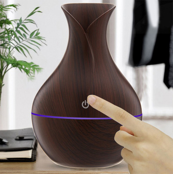 Ultradźwiękowy nawilżacz powietrza LED USB 200 ml – cichy, energooszczędny, ciemnobrązowy