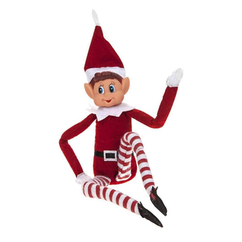 Elf świąteczny 40 cm – czerwony krasnal adwentowy, ozdoba bożonarodzeniowa, dekoracja na półkę