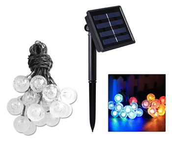 Ogrodowa GIRLANDA Solarna 20x LED 485 cm RGB czarna ZD69E