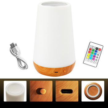 Lampka nocna LED RGB dotykowa z pilotem – bezprzewodowa, dla dziecka