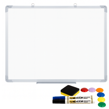 Tablica suchościeralna magnetyczna 60x40 cm z akcesoriami – biuro, szkoła, dom