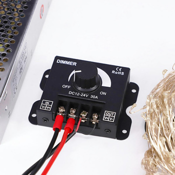 Obrotowy ŚCIEMNIACZ do Oświetlenia LED Manualny czarny AG132C 
