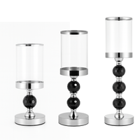 DA191B KOMPLET 3 ŚWIECZNIKÓW CZARNY