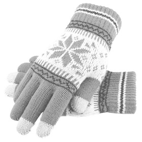 RĘKAWICZKI Dotykowe do obsługi smartfona wzór gwiazda szare BQ19S