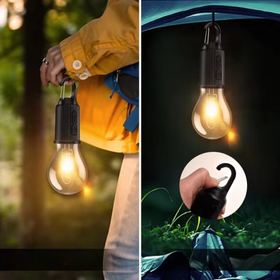 Lampka kempingowa LED USB-C z akumulatorem i haczykiem – wodoodporna, 3 tryby świecenia