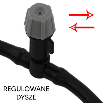 ZRASZACZ Kurtyna Wodna z Regulacją 11 Dysz czarny 10m AG258C 