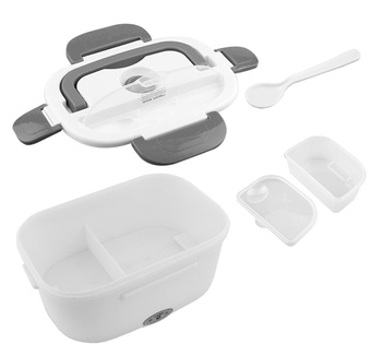 LUNCHBOX Podgrzewany Termos Elektryczny 40W 1,1 litra biało-szary AG479G