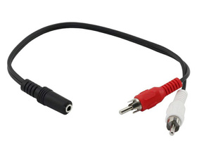KABEL PRZEJŚCIÓWKA wejście JACK 3,5 na 2xRCA do przesyłu sygnału AUDO AK267