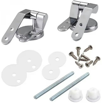 Chromowane metalowe zawiasy do deski sedesowej – solidne mocowanie MDF i drewna DA240