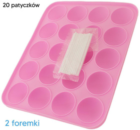 Silikonowa FORMA do Ciastek w Formie Lizaków Cake Pops x20 różowy AG893 