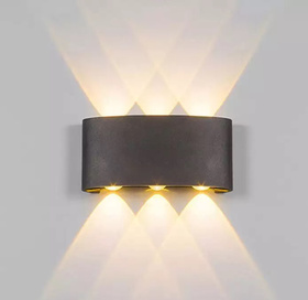 Lampa elewacyjna LED kinkiet IP54 – 6 punktów światła, 4000K, czarna