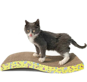 Drapak tekturowy dla kota poziomy – fala, leżak z kocimiętką