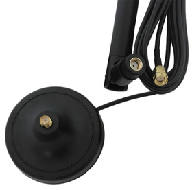 Antena patykowa 360° 9-12dBi 2.4GHz RP-SMA z kablem 3m – Zwiększ zasięg i siłę sygnału czarna AK128