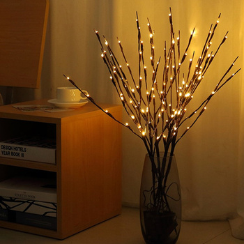 Świecące GAŁĄZKI WIERZBOWE 20LED Bazie Ślubna Dekoracja 5szt czarne ZD73A 