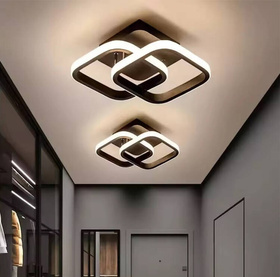 LAMPA Sufitowa LED z zaoblonymi listwami LED 22W neutralna biel czarna 