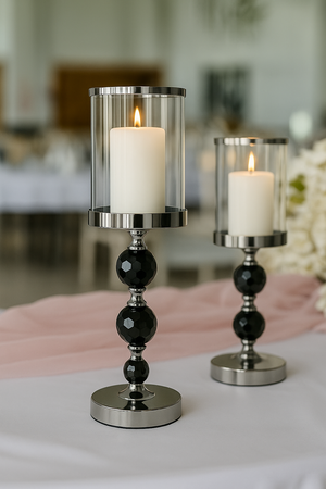 DA191B KOMPLET 3 ŚWIECZNIKÓW CZARNY