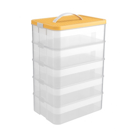 Pojemnik na klocki LEGO 5-warstwowy organizer z przegródkami i uchwytem  