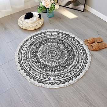 Dekoracyjny DYWANIK Podłogowy BOHO okrągły chodnik 90cm AG491F