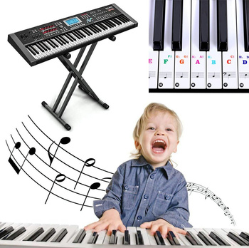 NAKLEJKI do pianina i keyboardu  nauka gry 56 sztuk DA249