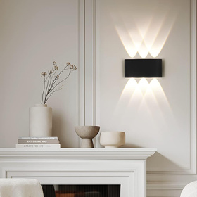 Lampa elewacyjna LED kinkiet IP54 – 6 punktów światła, 4000K, czarna