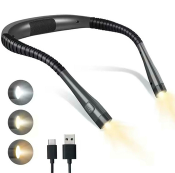 LAMPKA LED do czytania książek na kark regulowana 62cm czarna DA244