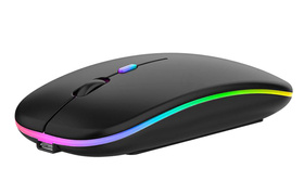 Bezprzewodowa  MYSZ Optyczna z podświetleniem LED RGB czarna AK211A