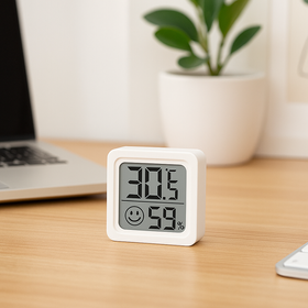 Termometr–higrometr pokojowy – biały mini LCD do pomiaru temperatury i wilgotności