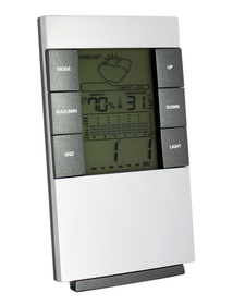 STACJA POGODY zegarek budzik kalendarz srebro czarny ZG4