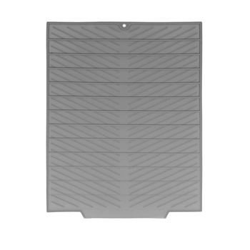 Elastyczny ociekacz do naczyń z PVC – zwijany, antypoślizgowy, szary 43×33,5 cm