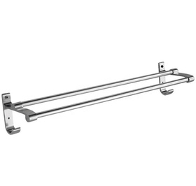 Aluminiowy WIESZAK Łazienkowy w stylu LOFT 60cm 2 ramiona srebrny AG987A