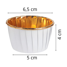 Foremki do babeczek 50 szt. – biało-złote papilotki do muffinek i deserów
