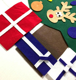 Filcowa choinka dla dzieci 100 cm z 30 ozdobami – kreatywna choinka na ścianę 