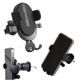 Uniwersalny uchwyt samochodowy 360° – mocowanie do kratki nawiewu, kompatybilny ze smartfonami czarny AP32