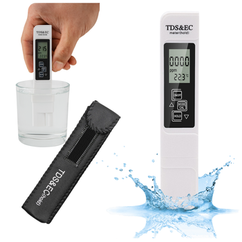 Tester jakości wody TDS EC temp. – cyfrowy miernik z LCD, do filtra, akwarium, studni