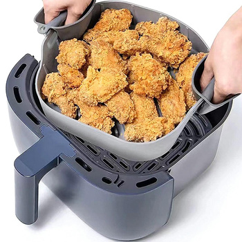Silikonowa Wkładka do Frytkownicy Air Fryer – Zapobiega Przywieraniu, Wielokrotnego Użytku,  szara DA283