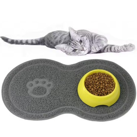 Antypoślizgowa MATA pod Miski psa kota pvc 45x26cm ciemno szara DA152A