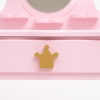Toaletka dla dziewczynki różowa PinkDream LUXE z lustrem i taboretem