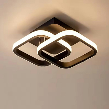 LAMPA Sufitowa LED z zaoblonymi listwami LED 22W neutralna biel czarna 