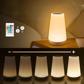 Lampka nocna LED RGB dotykowa z pilotem – bezprzewodowa, dla dziecka