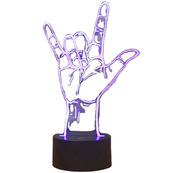 Dziecięca LAMPKA Nocna LED w kształcie dłoni RGB + pilot ZD98I