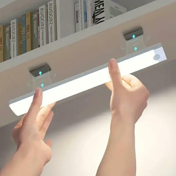Lampka LED z czujnikiem ruchu, akumulatorowa, automatyczne włączanie, oszczędność energii biała