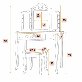 CA39 TOALETKA KOSMETYCZNA DZIECIĘCA