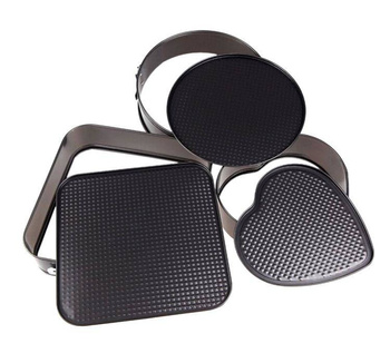 3x TORTOWNICA Formy do Pieczenia Ciasta Metalowe 3szt czarne AG670A