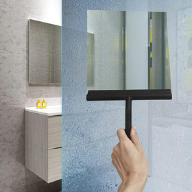 Ściągaczka do kabiny prysznicowej 21 cm – z uchwytem silikonowa czarna