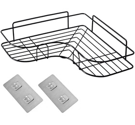 Narożna Półka Łazienkowa na kosmetyki zawieszana na ścianę 36x12x6cm czarna