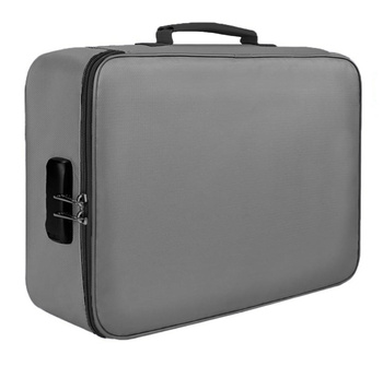 Zamykany ORGANIZER na dokumenty etui z szyfrem 37x27x10,5cm szary TR12C