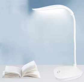 Lampka biurkowa LED dotykowa USB z regulacją jasności 3 tryby biała