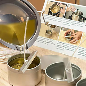 TOPIELNIK stalowy miska do topienia wosku parafiny 400ml srebrny DA204